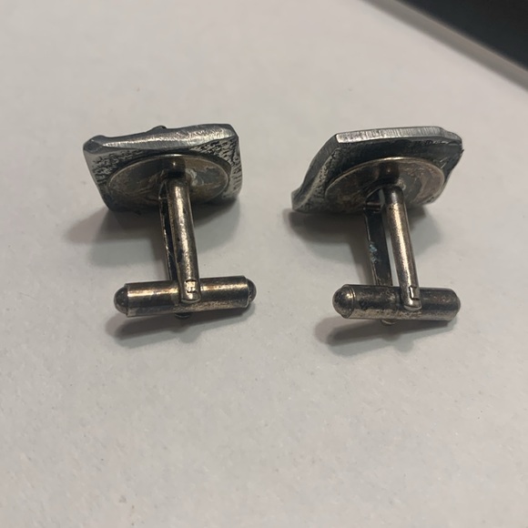 50’s 60’s BRUTALIST MODERNIST ARTIST STUDIO CUFFLINKS TESTED STERLING SILVER - Picture 5 of 11